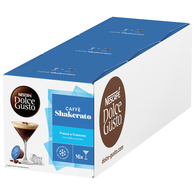 Nescafé 12602908 Dolce Gusto Capsule Caffe' Shakerato 16 capsule compatibili Dolce Gusto