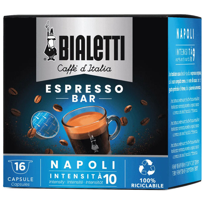Bialetti 096080249 Capsule Espresso Napoli Miscela Arabica Robusta 30-70 128 capsule