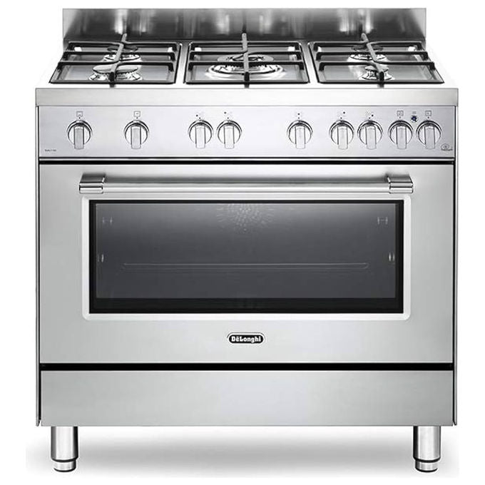 De'Longhi FGVX 96 SG Cucina a Gas Forno a Gas Ventilato 5 Fuochi 115 L Classe A (90x60 cm) colore Nero