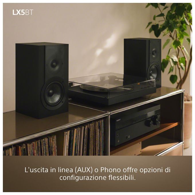 Sony PSLX5BT Giradischi a Cinghia Automatico Bluetooth aptX piatto Alluminio 33 45 rpm colore Nero
