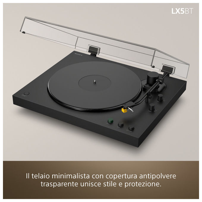 Sony PSLX5BT Giradischi a Cinghia Automatico Bluetooth aptX piatto Alluminio 33 45 rpm colore Nero