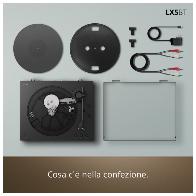 Sony PSLX5BT Giradischi a Cinghia Automatico Bluetooth aptX piatto Alluminio 33 45 rpm colore Nero