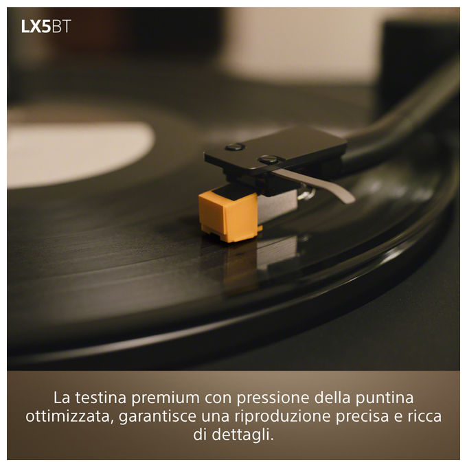 Sony PSLX5BT Giradischi a Cinghia Automatico Bluetooth aptX piatto Alluminio 33 45 rpm colore Nero