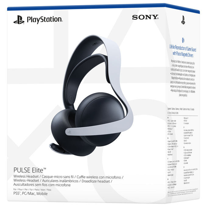 Sony 1000047820 PULSE Elite Cuffie Gaming Wireless Bluetooth Microfono Retrattile AI Autonomia 30h colore Bianco