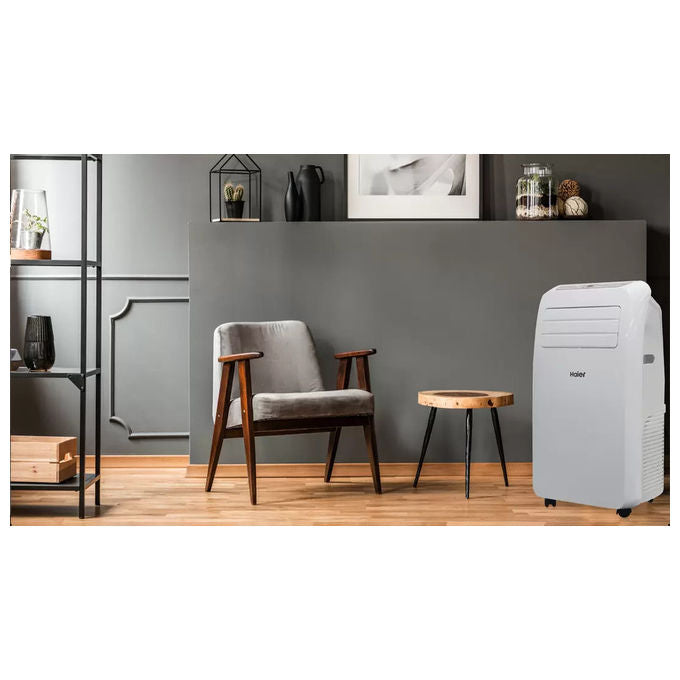 Haier AM09AA1TAA Condizionatore portatile 9000 BTU per ambienti fino a 25 m² Classe A Raffreddamento Deumidificazione Ventilatore colore Bianco