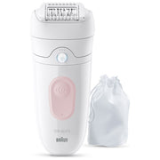 Braun SE5-011 Silk-épil 5 Epilatore Wet and Dry 28 pinzette MicroGrip SmartLight autonomia 40 ore colore Bianco