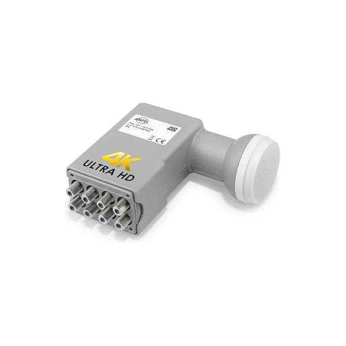 Digiquest LNB Octo 8 Uscite Indipendenti Convertitore Satellitare Bande Ku HDTV 4K Doppia Schermatura 10.7 12.75 GHz
