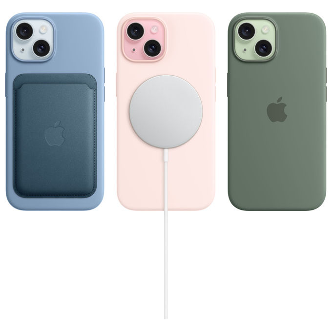 Apple MTP53QL-A iPhone 15 Smartphone 5G 6,1'' OLED 128GB Dual SIM USB-C Dynamic Island colore Verde