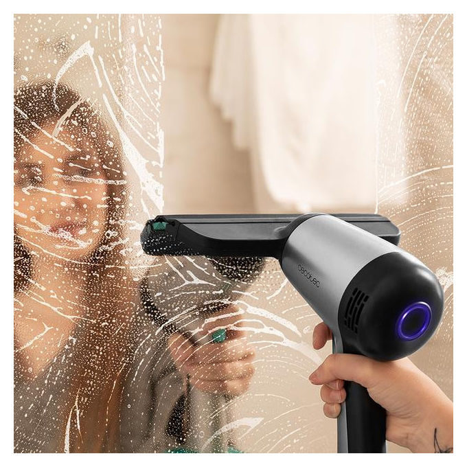 Cecotec 08058 Conga Rockstar 3700 Glass Aspiratore per Finestre 3 in 1 Senza Sacchetto 30 min autonomia 0,05 L colore Nero Argento Turchese