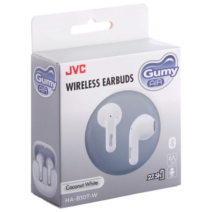 JVC HA-B10T Gumy Air Auricolari Wireless In-ear Bluetooth 5.4 IPX4 autonomia 27.5 h ricarica USB-C colore Bianco