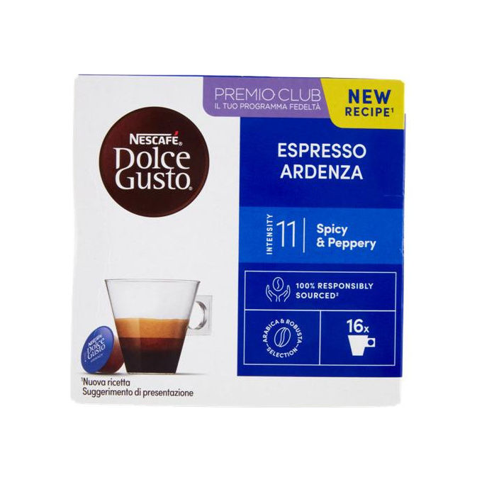 Nescafé Dolce Gusto Espresso Ardenza Capsule Caffe' Arabica e Robusta Intensita' 11-13 16 Capsule 112g