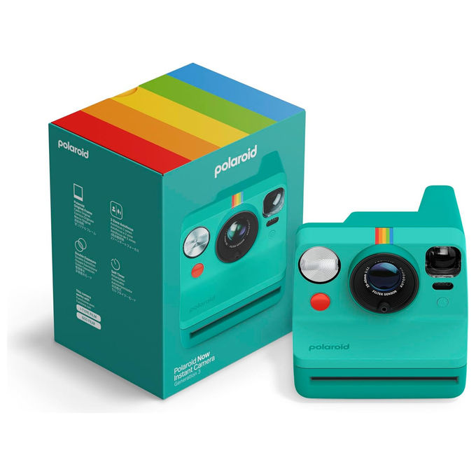 Polaroid 9198 Now Gen 3 Fotocamera Istantanea Autofocus pellicola i-Type e 600 USB-C colore Verde Acqua