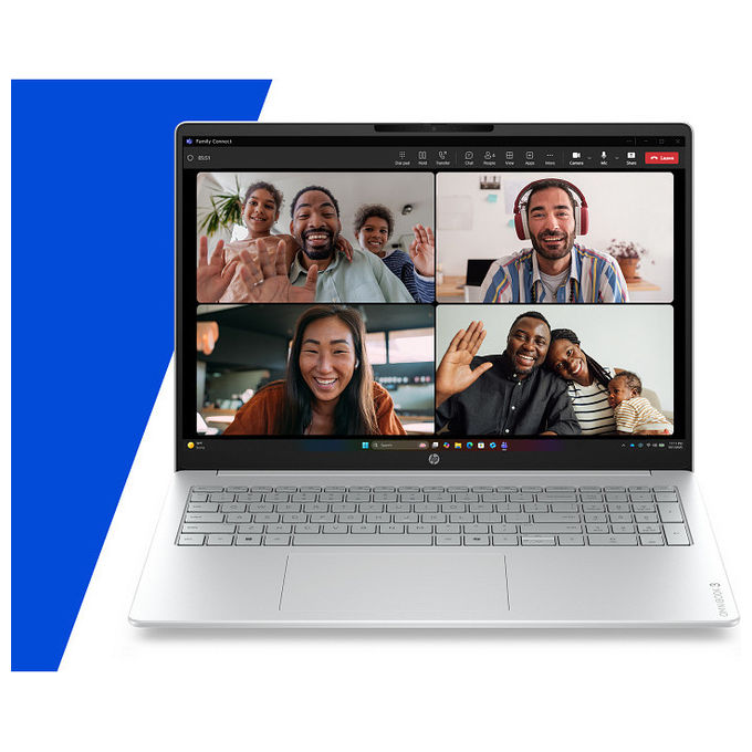 HP D70E9EA OmniBook 3 Notebook 16'' 2K IPS AMD Ryzen 5 N150 8 GB DDR5 512 GB SSD NVMe Wi-Fi 6 Windows 11 Home colore Argento