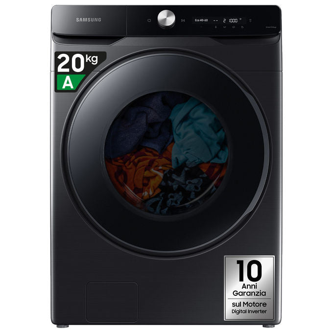 Samsung WF20DG8650BV Serie 8000 Lavatrice Caricamento Frontale 20 Kg 1000 rpm Classe A Wi-Fi AI Control ecobubble Vapore (98x68x87 cm) colore Nero