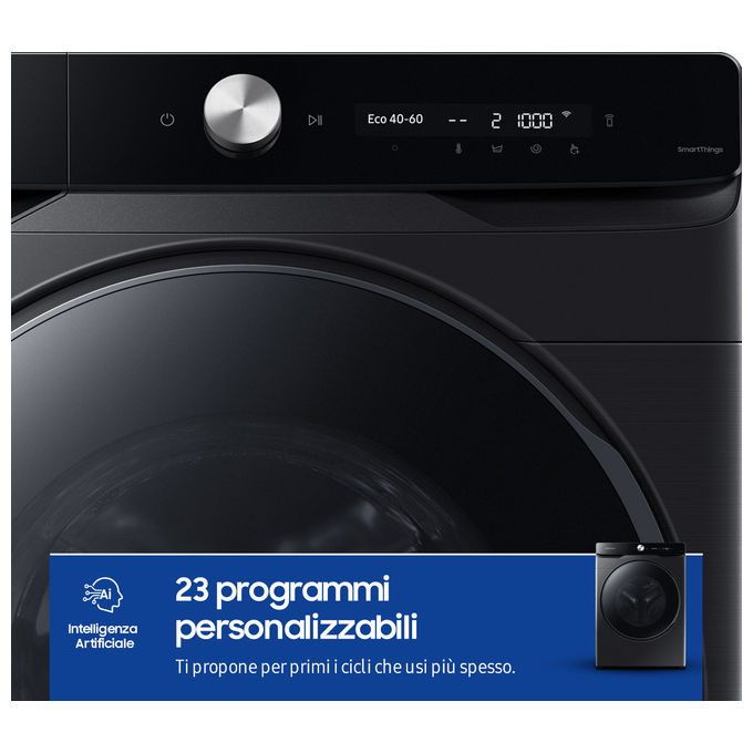 Samsung WF20DG8650BV Serie 8000 Lavatrice Caricamento Frontale 20 Kg 1000 rpm Classe A Wi-Fi AI Control ecobubble Vapore (98x68x87 cm) colore Nero