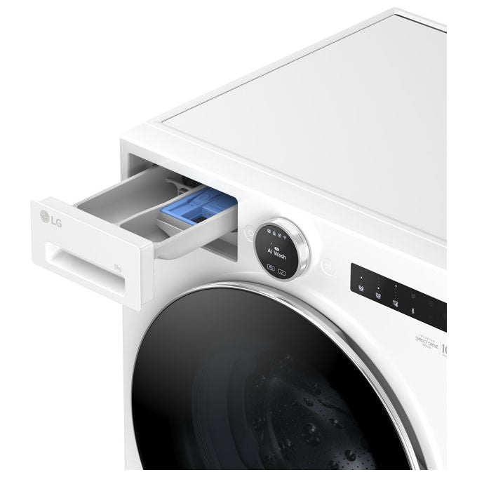 LG F4X9009TWCE Serie X9 Lavatrice Frontale 9 Kg 1400 rpm Classe A Wi-Fi AI Wash TurboWash 360 Steam+ (85x60x56 cm) colore Bianco