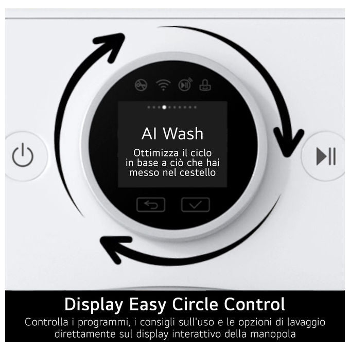 LG F4X9009TWCE Serie X9 Lavatrice Frontale 9 Kg 1400 rpm Classe A Wi-Fi AI Wash TurboWash 360 Steam+ (85x60x56 cm) colore Bianco
