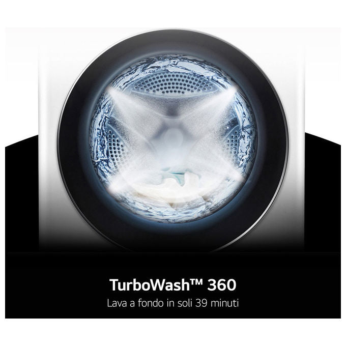LG F4X9009TWCE Serie X9 Lavatrice Frontale 9 Kg 1400 rpm Classe A Wi-Fi AI Wash TurboWash 360 Steam+ (85x60x56 cm) colore Bianco