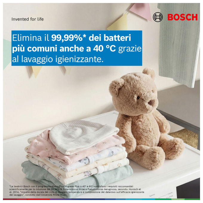 Bosch WGG244Z0IT Serie 6 Lavatrice Carica Frontale 9 Kg 1400 rpm Classe A 71 dB ActiveWater Plus (84x59.8x58.8 cm) colore Bianco