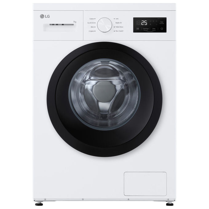 LG F4NA10S7NWK Lavatrice Slim 7 Kg 1400 rpm Classe A Vapore Igienizzante Cestello Bolle (85x60x47 cm) colore Bianco