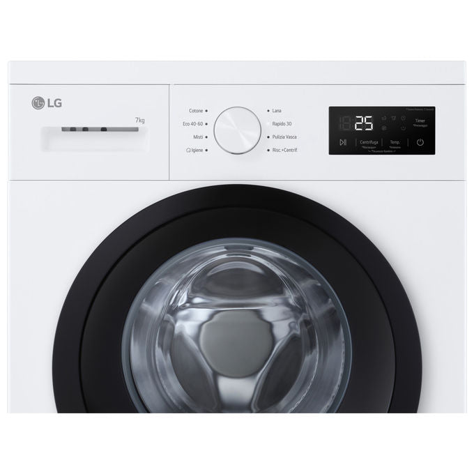 LG F4NA10S7NWK Lavatrice Slim 7 Kg 1400 rpm Classe A Vapore Igienizzante Cestello Bolle (85x60x47 cm) colore Bianco