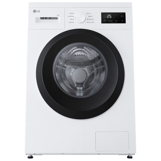 LG F4NA10S7NWK Lavatrice Slim 7 Kg 1400 rpm Classe A Vapore Igienizzante Cestello Bolle (85x60x47 cm) colore Bianco