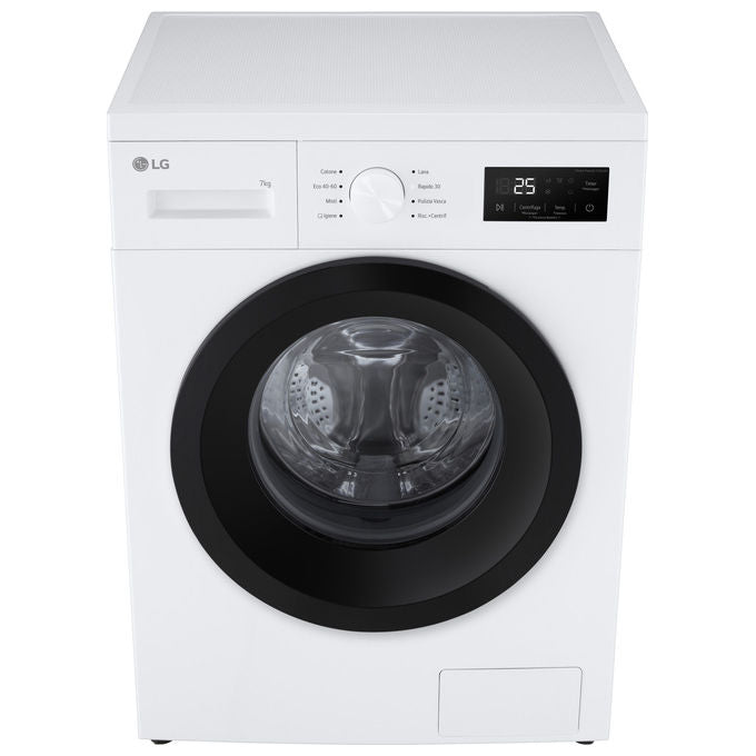 LG F4NA10S7NWK Lavatrice Slim 7 Kg 1400 rpm Classe A Vapore Igienizzante Cestello Bolle (85x60x47 cm) colore Bianco