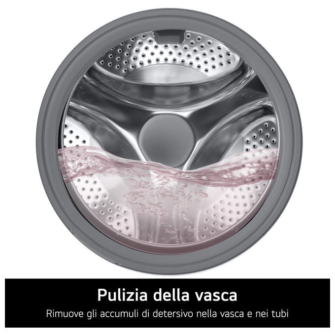 LG F4NA10S7NWK Lavatrice Slim 7 Kg 1400 rpm Classe A Vapore Igienizzante Cestello Bolle (85x60x47 cm) colore Bianco