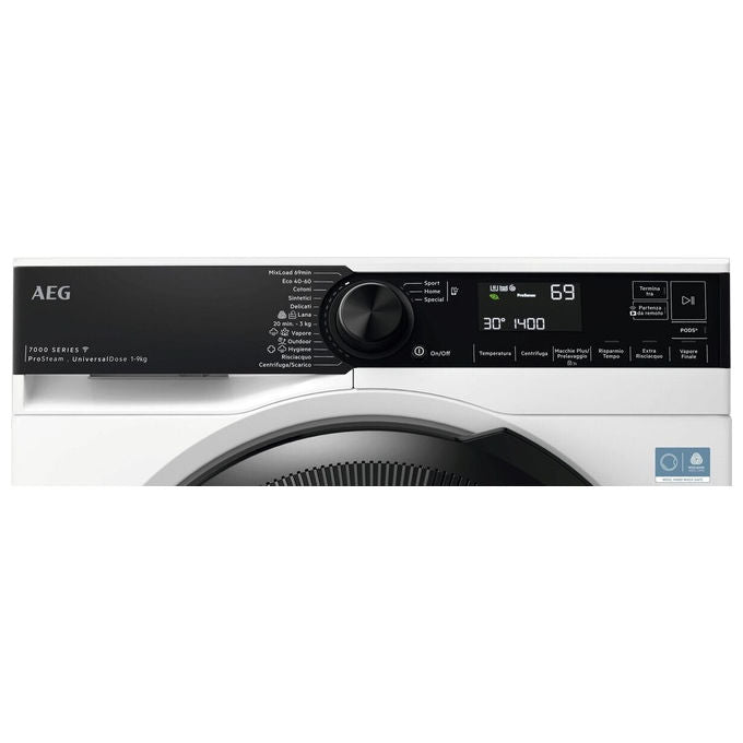 AEG LR7FH94VY Serie 7000 Lavatrice Carica Frontale 9 Kg 1400 rpm Classe A ProSteam Wi-Fi 74 dB (85x60x57 cm) colore Bianco