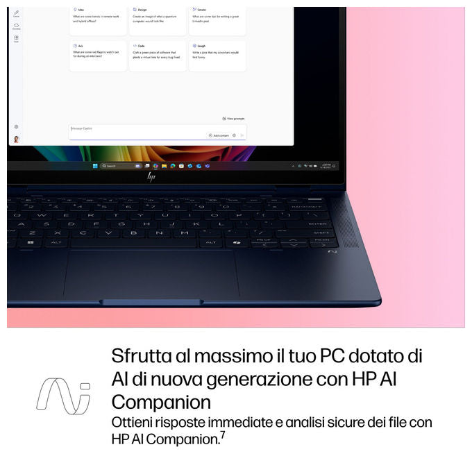 HP B69A8ET EliteBook X Flip G1i Notebook Ibrido 2in1 14'' Intel Core Ultra 7 258V 32GB SSD 1TB Wi-Fi 7 5G Windows 11 Pro colore Blu