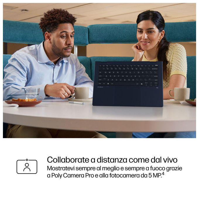 HP B69A8ET EliteBook X Flip G1i Notebook Ibrido 2in1 14'' Intel Core Ultra 7 258V 32GB SSD 1TB Wi-Fi 7 5G Windows 11 Pro colore Blu