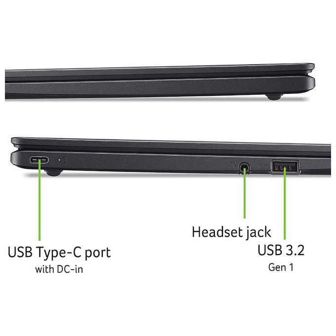 Acer NX.J37ET.001 Chromebook 314 Intel Celeron N4500 14'' Full HD 4 GB RAM 64 GB eMMC ChromeOS Mouse Wireless colore Nero