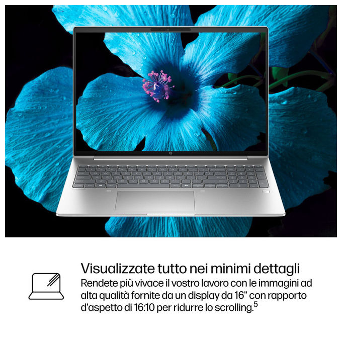 HP B39WSAT ProBook 4 G1iR Notebook 16'' Intel Core 7 150U 16 GB DDR5 512 GB SSD NVMe Wi-Fi 6E Windows 11 Pro colore Argento