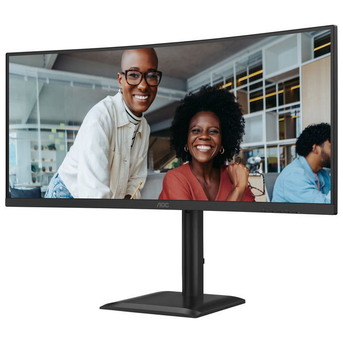 AOC CU34E4CV Monitor PC 34'' Curvo VA UWQHD 21:9 120Hz HDR10 USB-C 90W KVM FreeSync colore Nero
