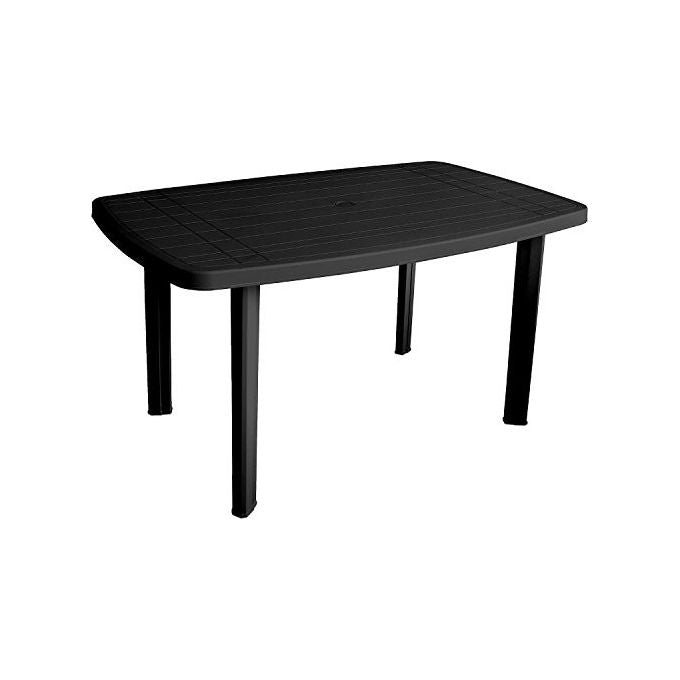 Ipae-progarden FAR036AN Faro Tavolo da Esterno Componibile Polipropilene 137x85x72 cm Resistenza UV Effetto Tessuto colore Antracite