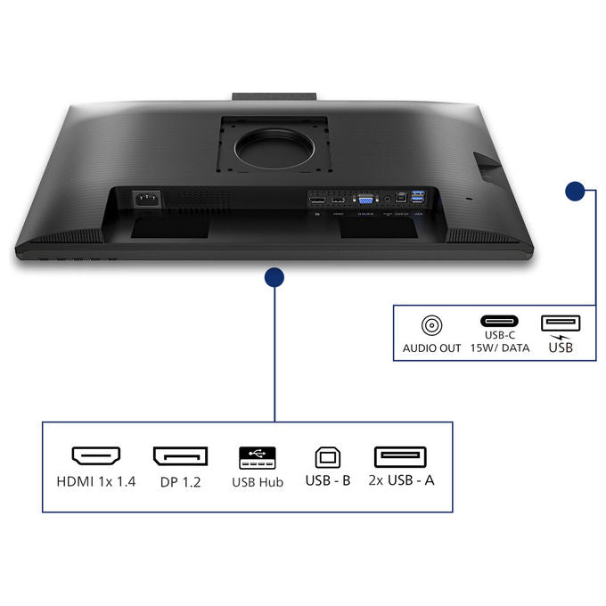Philips 24B2N3200JH-00 Serie 3000 Monitor PC 23.8'' IPS Full HD 1920x1080 120Hz 4ms Webcam 5MP Altoparlanti USB Hub VESA colore Nero