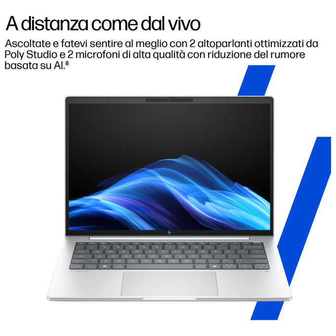 HP D76L9ET EliteBook 8 G1i Notebook 14'' Intel Core Ultra 5 16 GB RAM 512 GB SSD Wi-Fi 7 Windows 11 Pro colore Argento