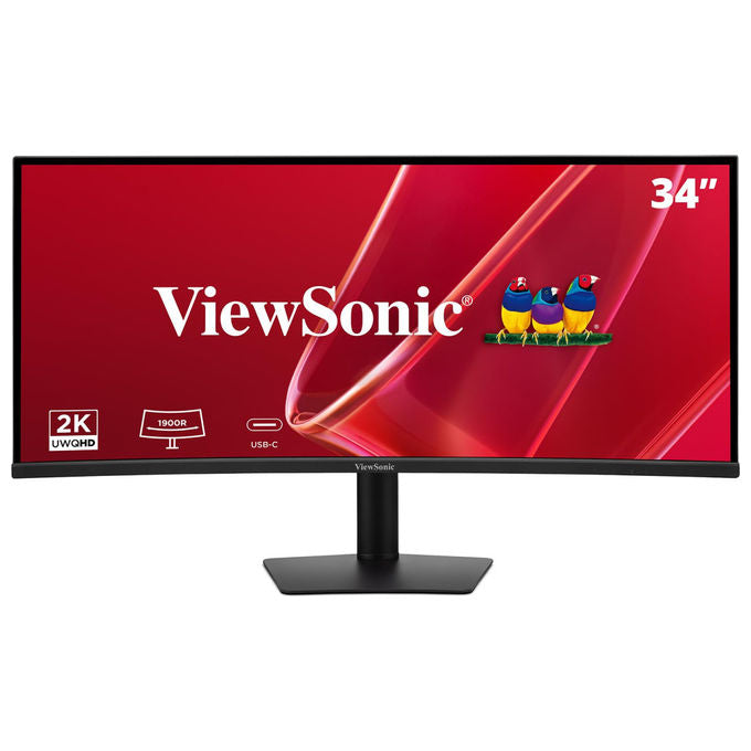 ViewSonic VA3420C-2 Monitor Curvo 34'' UWQHD 3440x1440 VA 120Hz 1ms USB-C 95W KVM 21:9 HDMI DisplayPort colore Nero