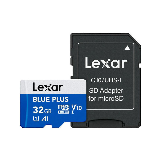Lexar 1294401 Blue Plus Scheda microSDHC 32 GB UHS-I U1 V10 A1 Classe 10 100 MB-s con Adattatore SD colore Blu
