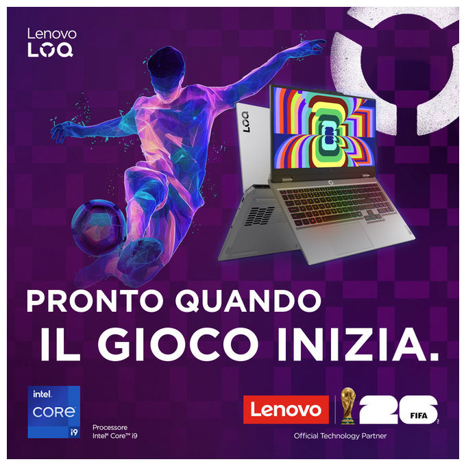 Lenovo LOQ Essential 15IRX11 Laptop 15.6 pollici i7-13650HX 16GB RAM 512GB SSD RTX 5050 Windows 11 Home Grigio colore Luna Grey