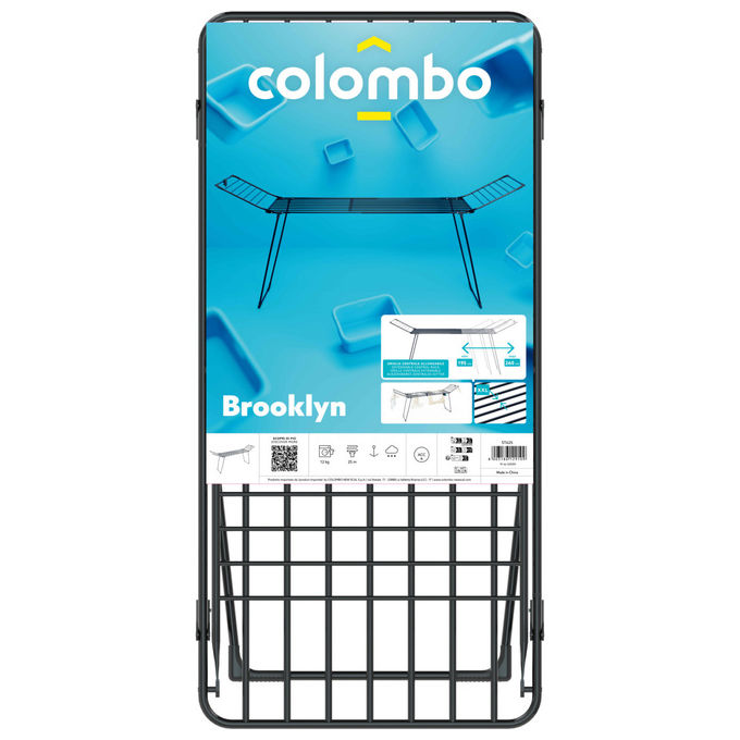 Colombo ST625 Brooklyn Stendibiancheria da appoggio allungabile acciaio verniciato 25 m 12 Kg