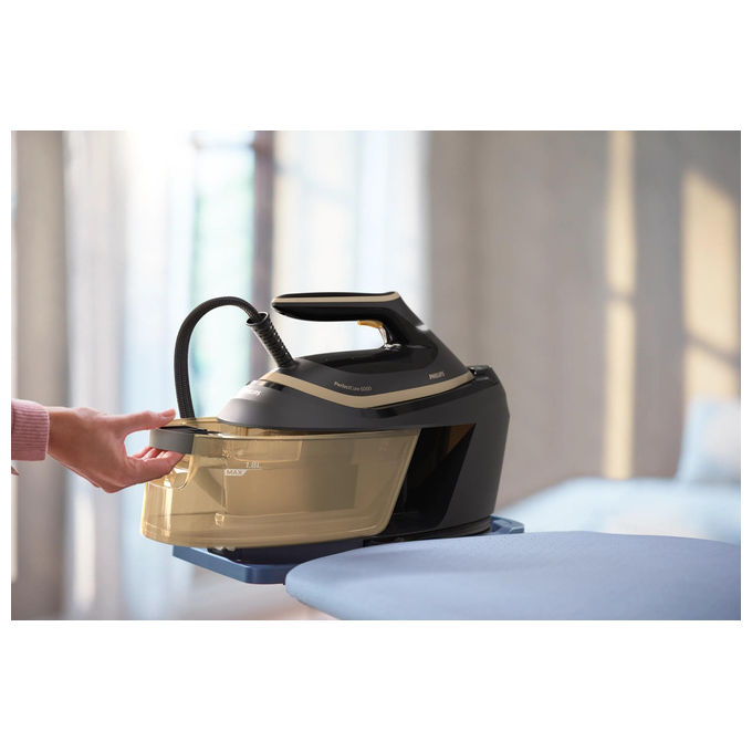 Philips PSG6064-80 PerfectCare 6000 Series Ferro Generatore di Vapore 2400 W 8 bar 600 g-min OptimalTEMP SteamGlide Advanced colore Nero Oro
