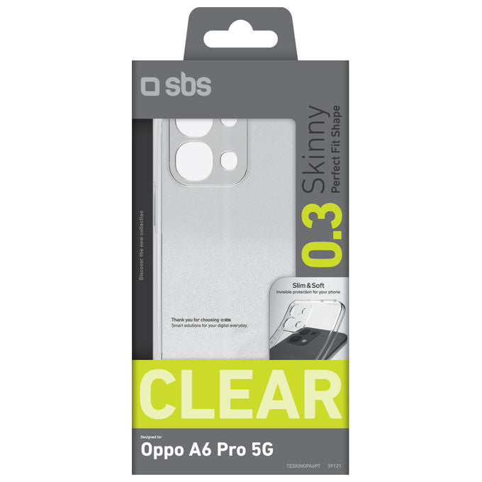 SBS TESKINOPA6PT Skinny Cover TPU per Oppo A6 Pro 5G 6.57'' Protezione Urti Ricarica Wireless colore Trasparente