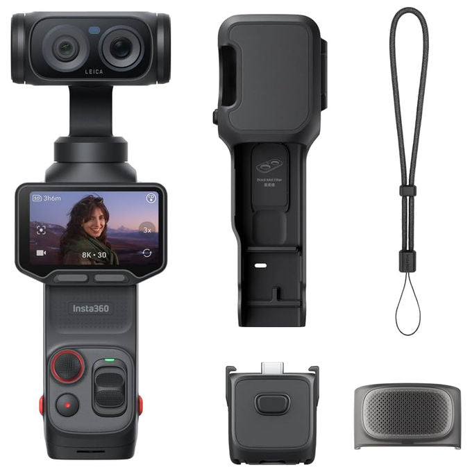 Insta360 CINSABTA-01 Luna Ultra Fotocamera Gimbal 8K Doppia Lente Sensore 1'' Stabilizzazione 3 Assi Wi-Fi 6 colore Nero