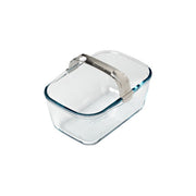 Pyrex 300U300 Pirofila da forno rettangolare vetro borosilicato 1.5 L con manico in acciaio air fryer colore Trasparente
