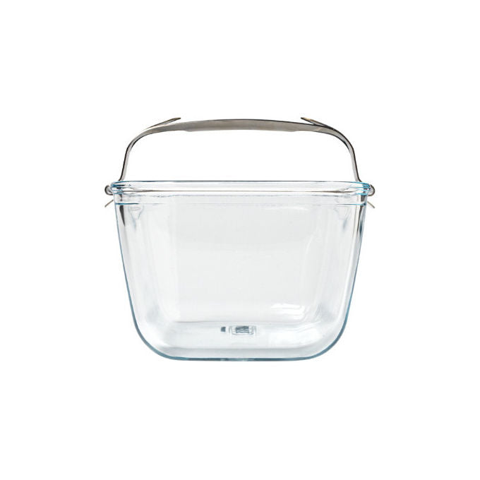 Pyrex 300U300 Pirofila da forno rettangolare vetro borosilicato 1.5 L con manico in acciaio air fryer colore Trasparente