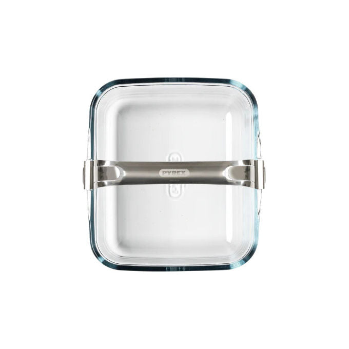 Pyrex 301U300-8045 Nacchera Rettangolare per Air Fryer Vetro Borosilicato 2 L 18x20x8 cm Manico Acciaio Inossidabile colore Trasparente