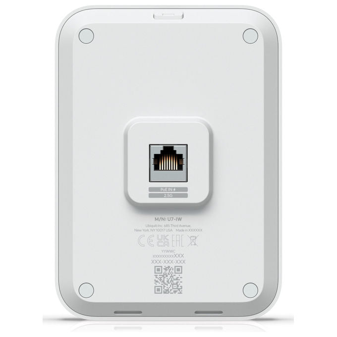 Ubiquiti U7-IW UniFi Access Point WiFi 7 da Parete 4300 Mbit-s Dual Band 2.4 5 GHz PoE 115 m² colore Bianco