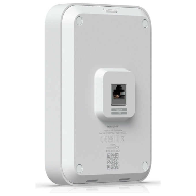 Ubiquiti U7-IW UniFi Access Point WiFi 7 da Parete 4300 Mbit-s Dual Band 2.4 5 GHz PoE 115 m² colore Bianco