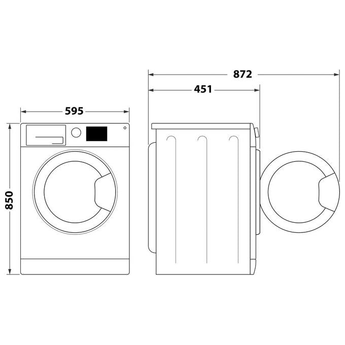 Whirlpool WSB726DIT Lavatrice Frontale 7 Kg 1200 rpm Classe A Inverter Vapore (85x60x45 cm) colore Bianco